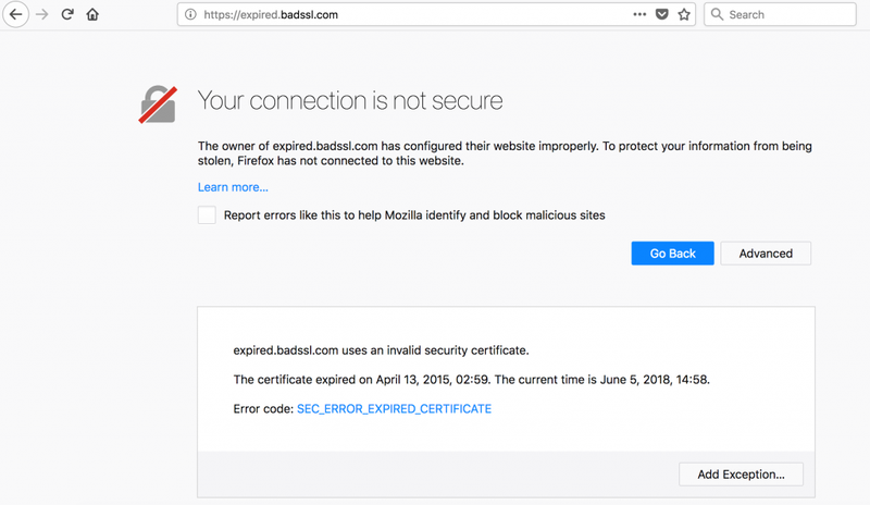 Firefox ssl check