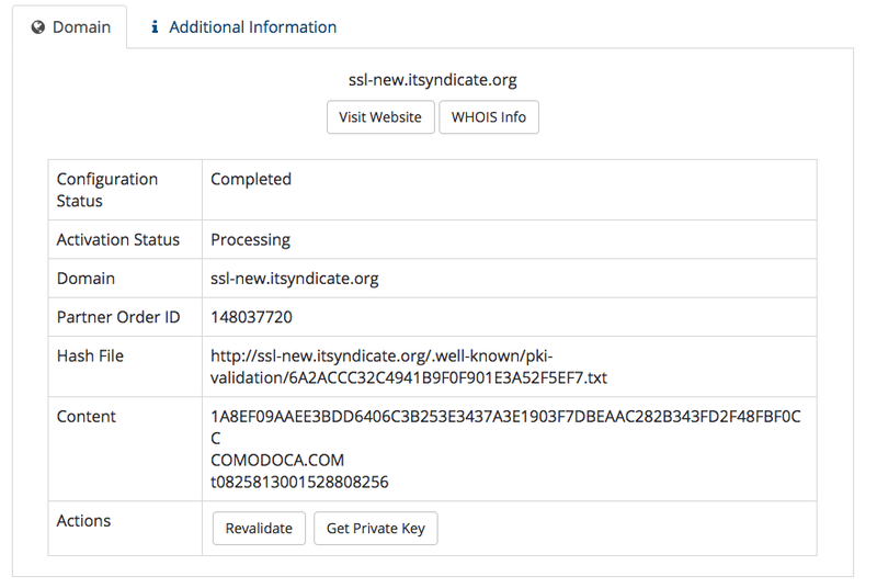 SSL service details