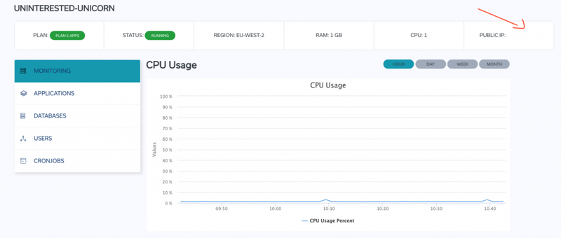 main dashboard